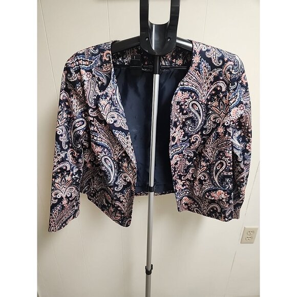 Pendleton Floral Paisley Open Front Jacket Size 16 - Picture 3 of 12